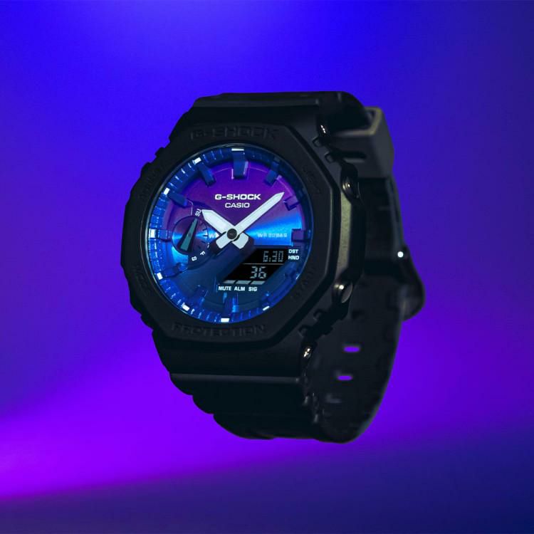 カシオ ジーショック 腕時計 Flame inside クオーツ 樹脂バンド 八角形 メンズ 国内正規品 GA-2100FL-1AJF