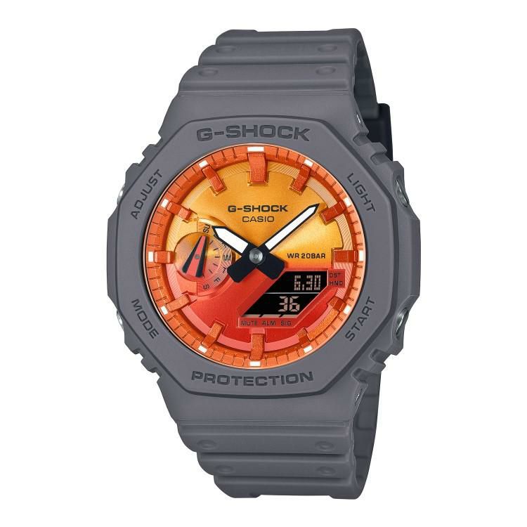 カシオ ジーショック 腕時計 Flame inside クオーツ 樹脂バンド 八角形 メンズ 国内正規品 GA-2100FL-8AJF