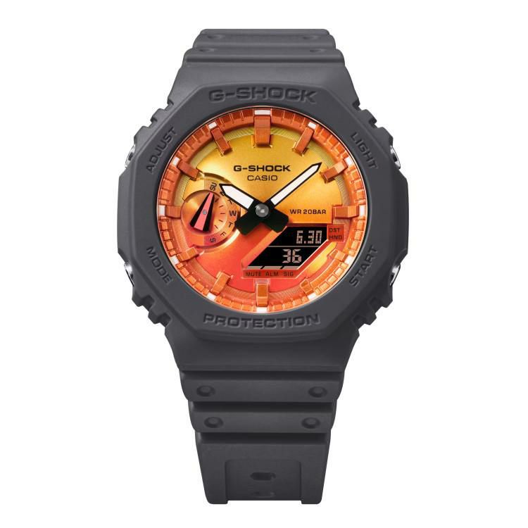 カシオ ジーショック 腕時計 Flame inside クオーツ 樹脂バンド 八角形 メンズ 国内正規品 GA-2100FL-8AJF