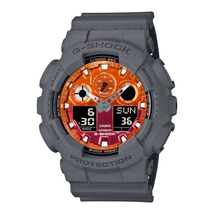 カシオ ジーショック 腕時計 Flame inside クオーツ 樹脂バンド メンズ 国内正規品 GA-100FL-8AJF