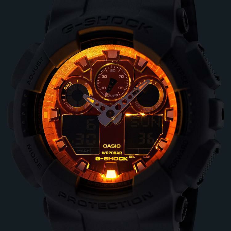 カシオ ジーショック 腕時計 Flame inside クオーツ 樹脂バンド メンズ 国内正規品 GA-100FL-8AJF