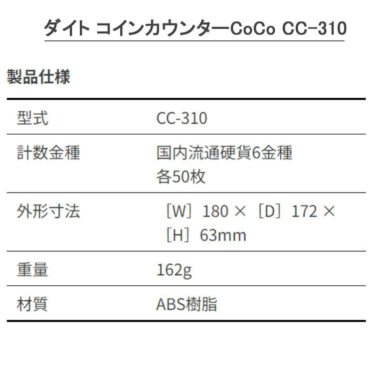 ダイト 紙幣計数機 DN-610 ダイト コインカウンターCoCo CC-310 マイクロファイバークロス 2枚付き 3点セット