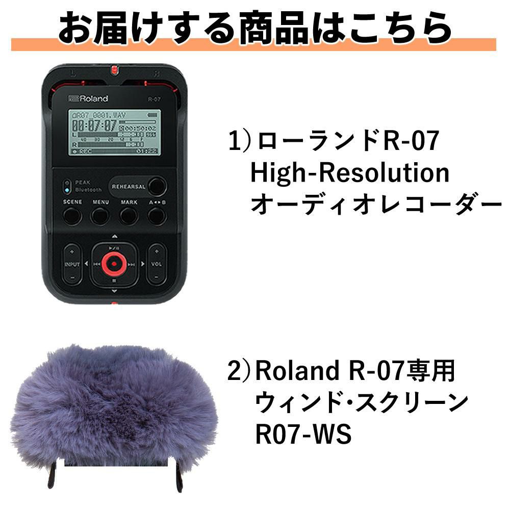 ローランド Roland R-07 BK ブラック 専用 ウィンド・スクリーン セット