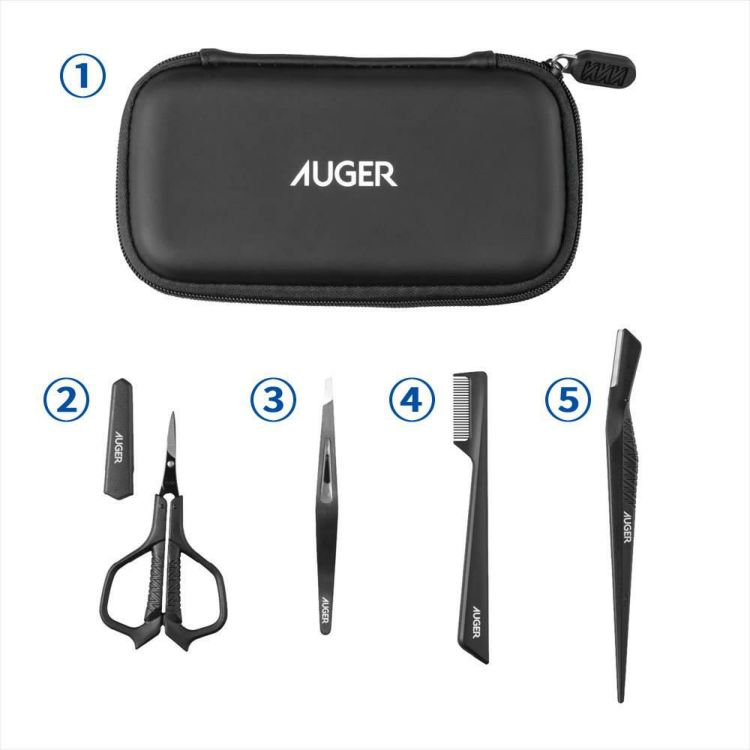 貝印 AUGER アイブローキット HC2314  オシャレハサミ・毛抜き・シェイピングレザー・アイブローコーム