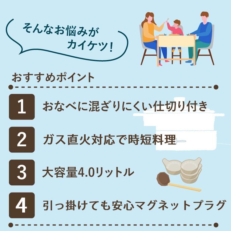 NATUUL 2食おやこなべ 電気鍋 仕切り鍋 NL-GP2IOA たこ焼プレート付き セット