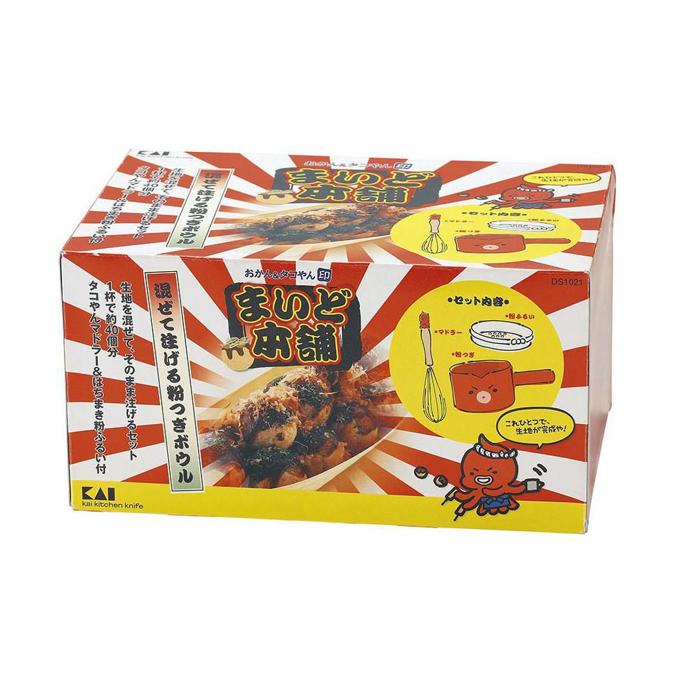 まいど本舗  粉つぎボールセット DS1021＆キッチンペーパーで油引き DS1020＆まとめやすいダイヤ型ピック DS1018×4本 6点セット