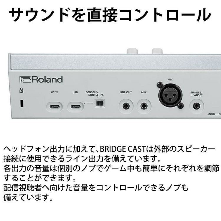 ローランド BRIDGE CAST ICE WHITE BRC-WH ブリッジキャスト Roland ゲーミングオーディオ HDMI切替器 ケーブル付き
