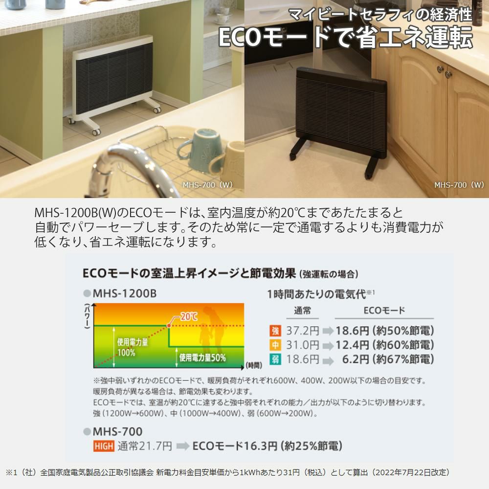 インターセントラル 遠赤外線ヒーター マイヒートセラフィ MHS-700 ホワイト/ブラック  ラッピング不可