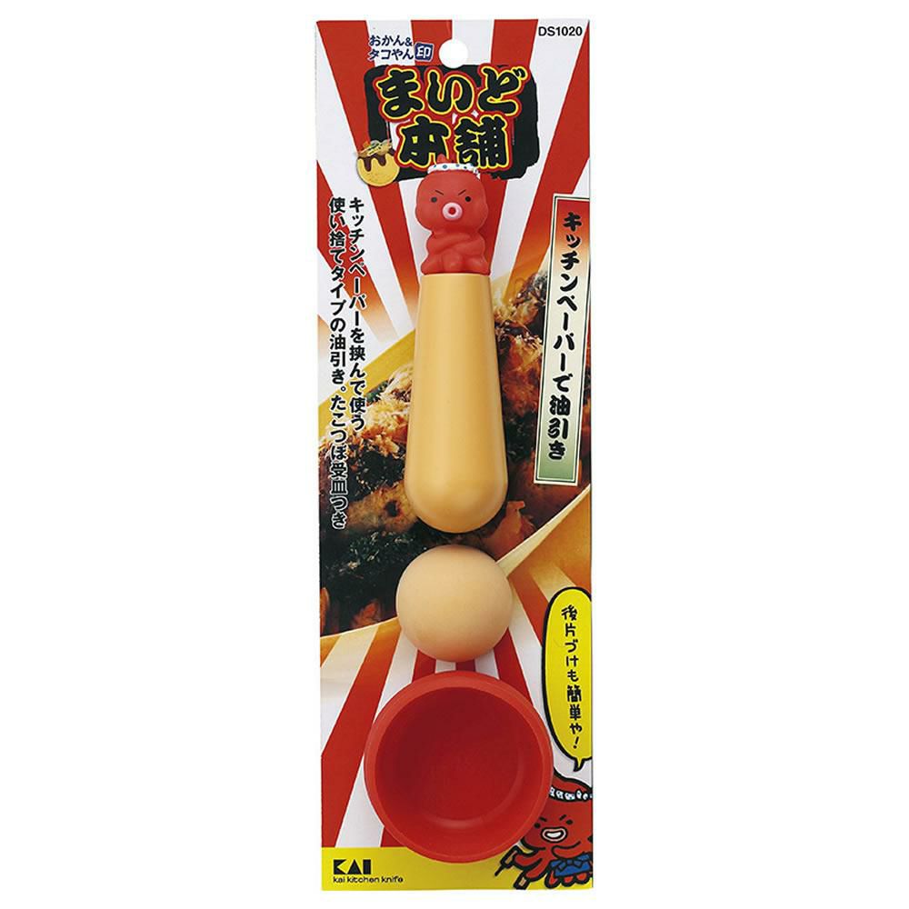 調理雑貨貝印 たこ焼き＆お好み焼き まいど本舗 粉つぎボールセット＆油引き＆ピック2本＆返し90mm＆コテ2枚組