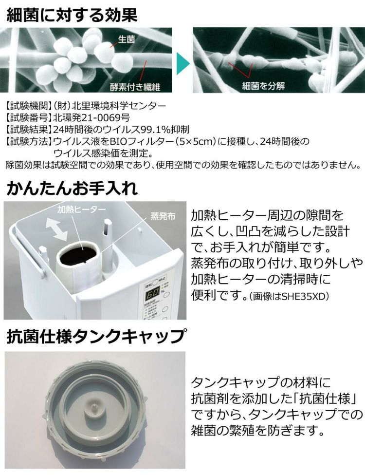三菱重工 加湿器 加湿空気清浄機 roomist SHE60XD ホワイト ブラックラッピング不可