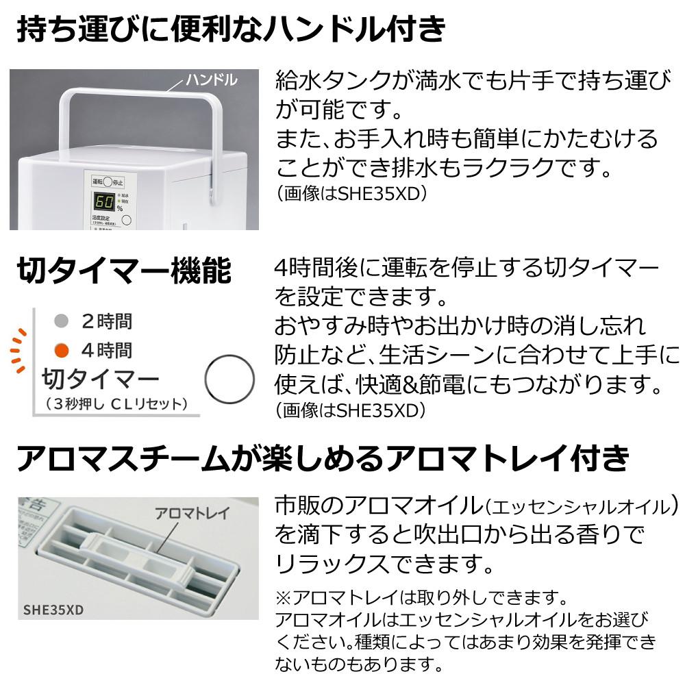 三菱重工 加湿器 加湿空気清浄機 roomist SHE60XD ホワイト ブラックラッピング不可
