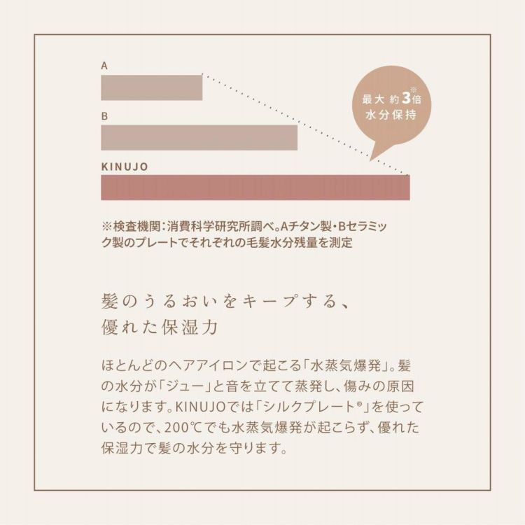 キヌージョ シルクプレート ミニアイロン KINUJO DG085 コンパクト 軽量 海外対応 絹女 ヘアアイロン ヘアケア