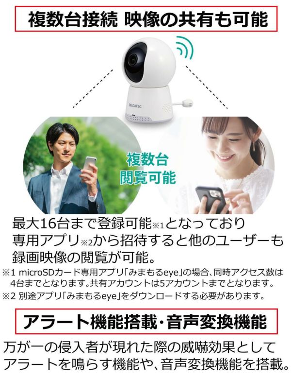 DXアンテナ 見守りカメラ 卓上みまもるカメラ Lite WECAA1 省スペース 遠隔操作 家庭用 ペット 子供 高齢者（ラッピング不可）