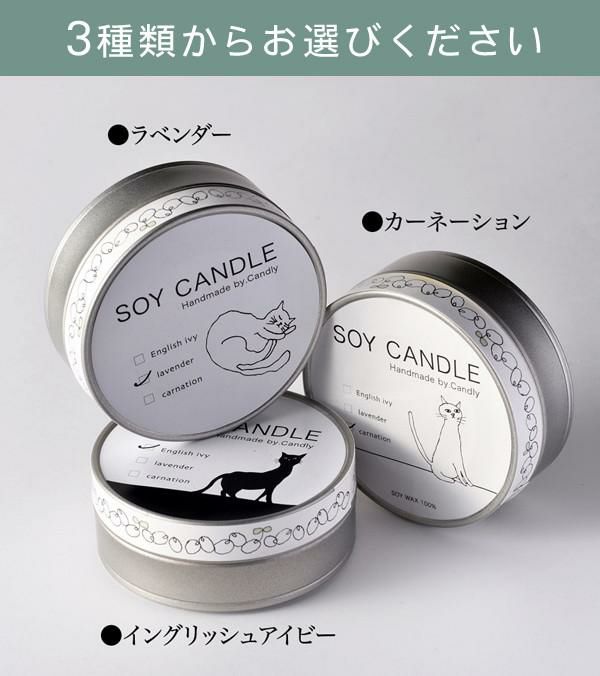 Candly キャンドリー SOY CANDL ソイキャンドル （缶） ハンドメイド カーネーション イングリッシュアイビー ラベンダー