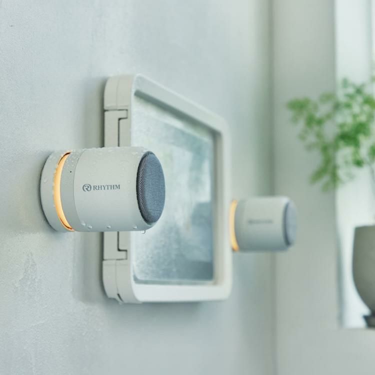 リズム 防水ポータブルスピーカー マグスピーカー デュオ ワイヤレス ステレオ Bluetooth USB充電 9YYA30RH 防水ケースセット タブレット用