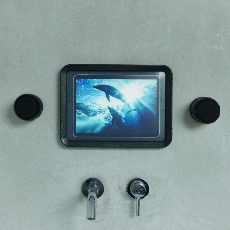 リズム 防水ポータブルスピーカー マグスピーカー デュオ ワイヤレス ステレオ Bluetooth USB充電 9YYA30RH 防水ケースセット タブレット用