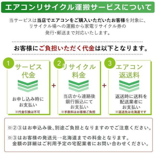 【エアコン】リサイクル運搬サービス ※こちらは当店にてエアコンをご購入されたお客様のみお申し込み可能です（代引き不可）