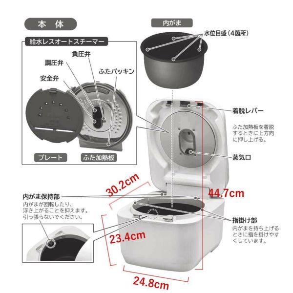 日立 IHジャー炊飯器 ふっくら御膳 フロストホワイト RZ-V100GM（W） ライスストッカー付き 2点セット（ラッピング不可）