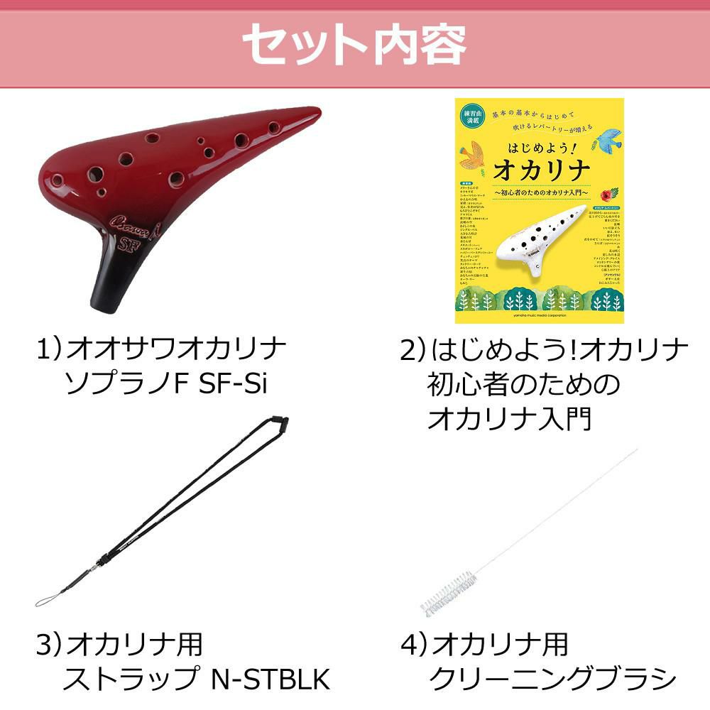オオサワオカリナ ソプラノF SF-Si 曲集＆お手入れセット
