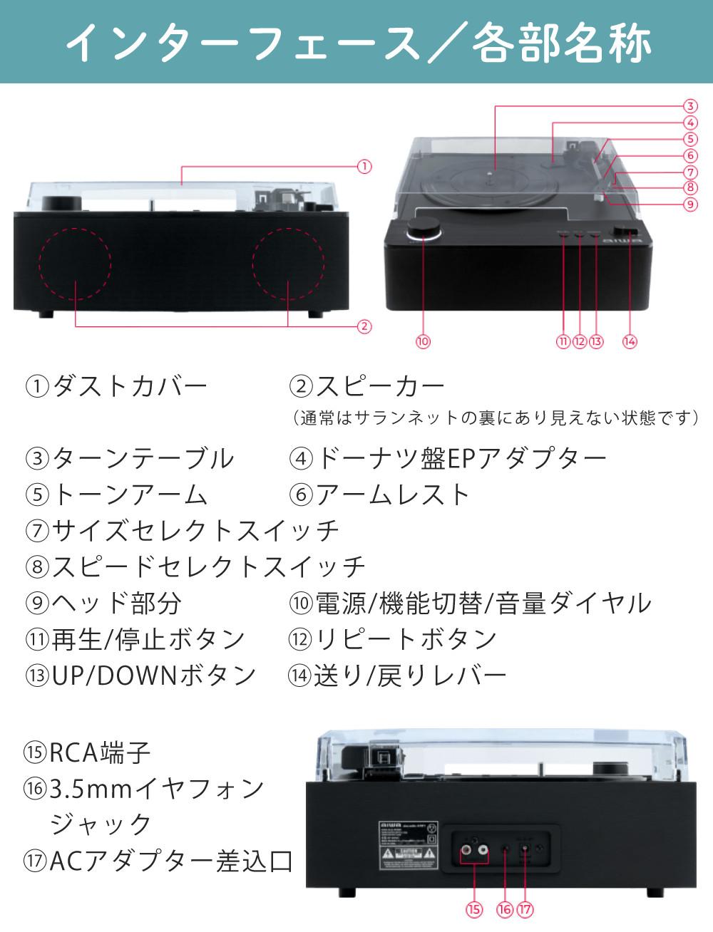 アイワ レコードプレーヤー bluetooth フルオート aiwa G-FRT1 GAA4-FRT0001