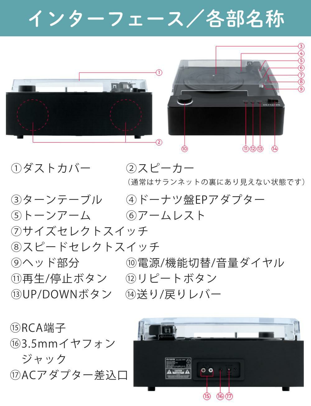 アイワ レコードプレーヤー bluetooth フルオート aiwa G-FRT1 GAA4-FRT0001