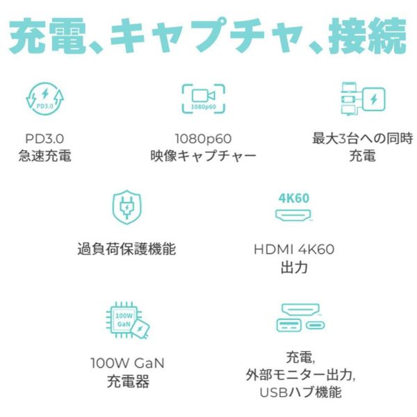 アバーメディア ライブジェネレータポケット AVerMedia LIVE GENERATOR POCKET GC313PWH 外付キャプチャー 充電器