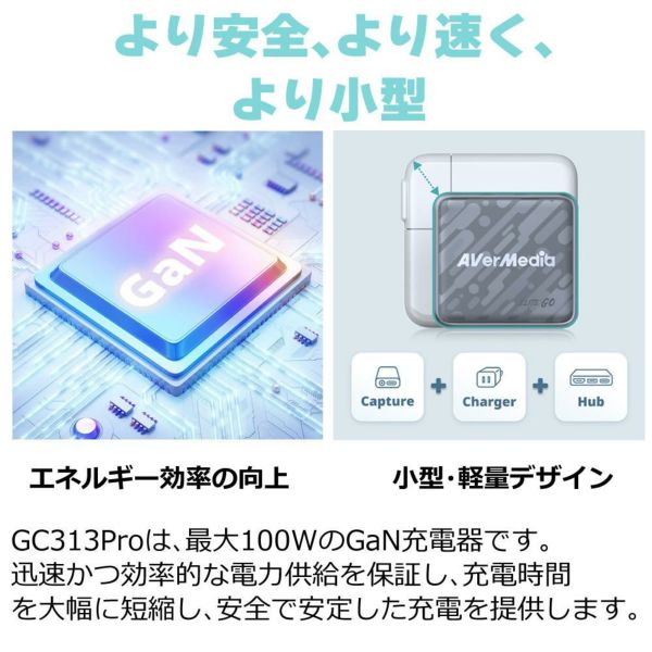 アバーメディア ライブジェネレータポケット AVerMedia LIVE GENERATOR POCKET GC313PWH 外付キャプチャー 充電器