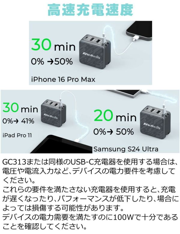 アバーメディア ライブジェネレータポケット AVerMedia LIVE GENERATOR POCKET GC313PWH 外付キャプチャー 充電器