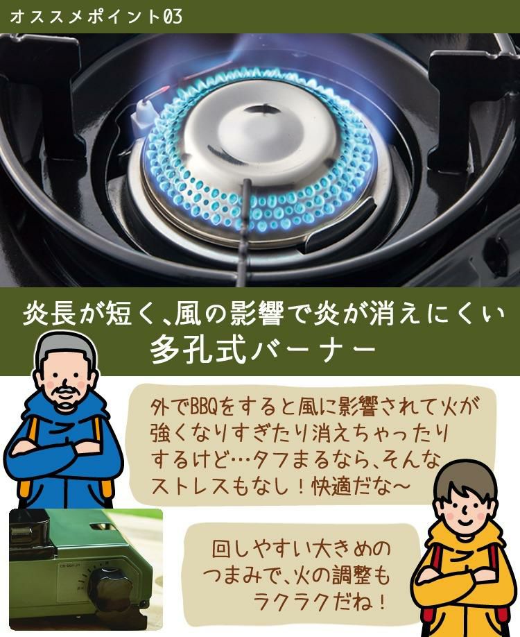 イワタニ タフまるジュニア CB-ODX-JR カセットガス＆収納ケース付きセット