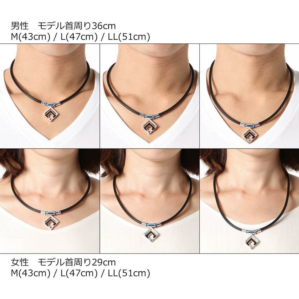 コラントッテ 磁気ネックレス TAO ネックレスα ARAN ブラック シルバー Lサイズ ABARD37L スポーツネックレス ユニセックス
