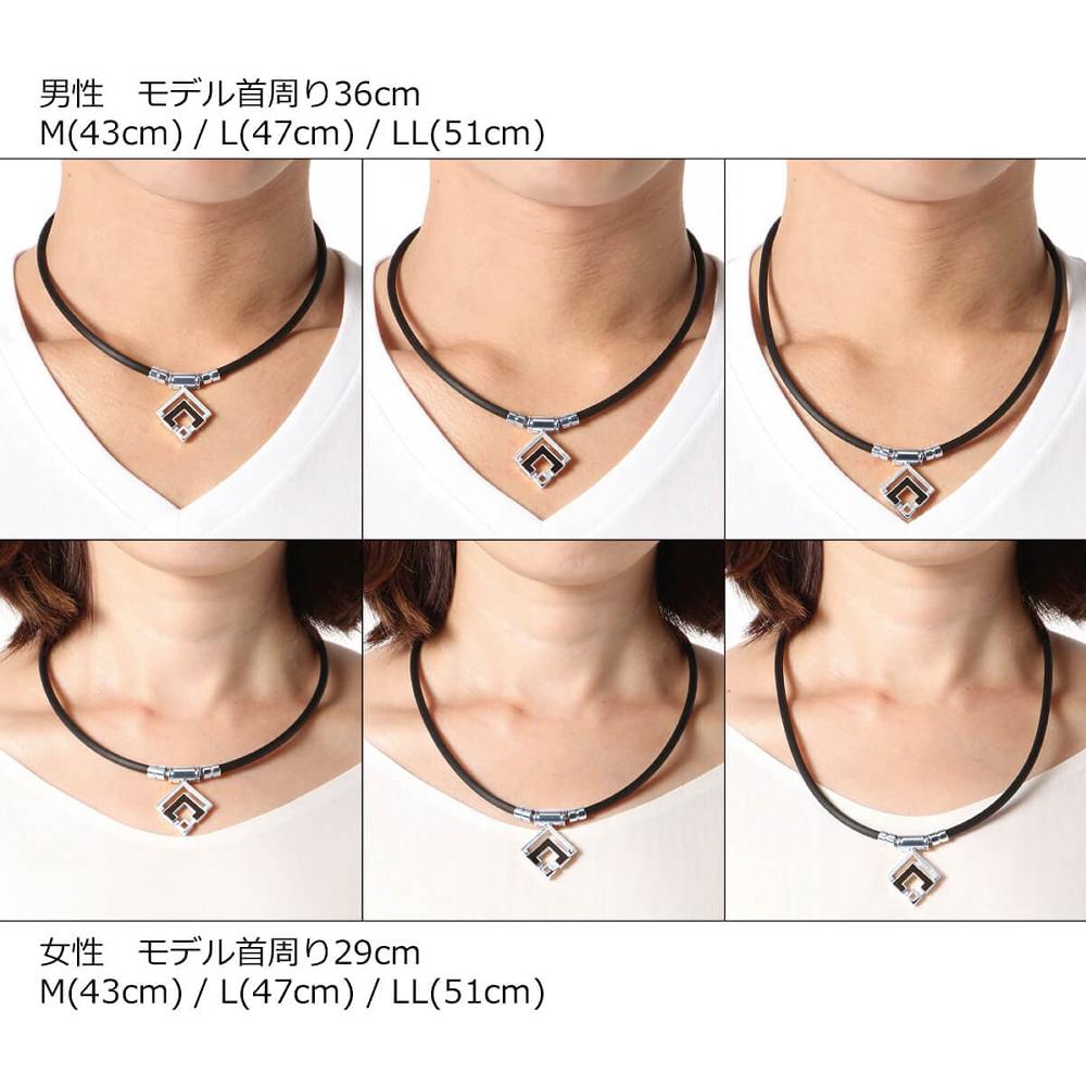 コラントッテ 磁気ネックレス TAO ネックレスα ARAN ブラック シルバー LLサイズ ABARD37LL スポーツネックレス ユニセックス