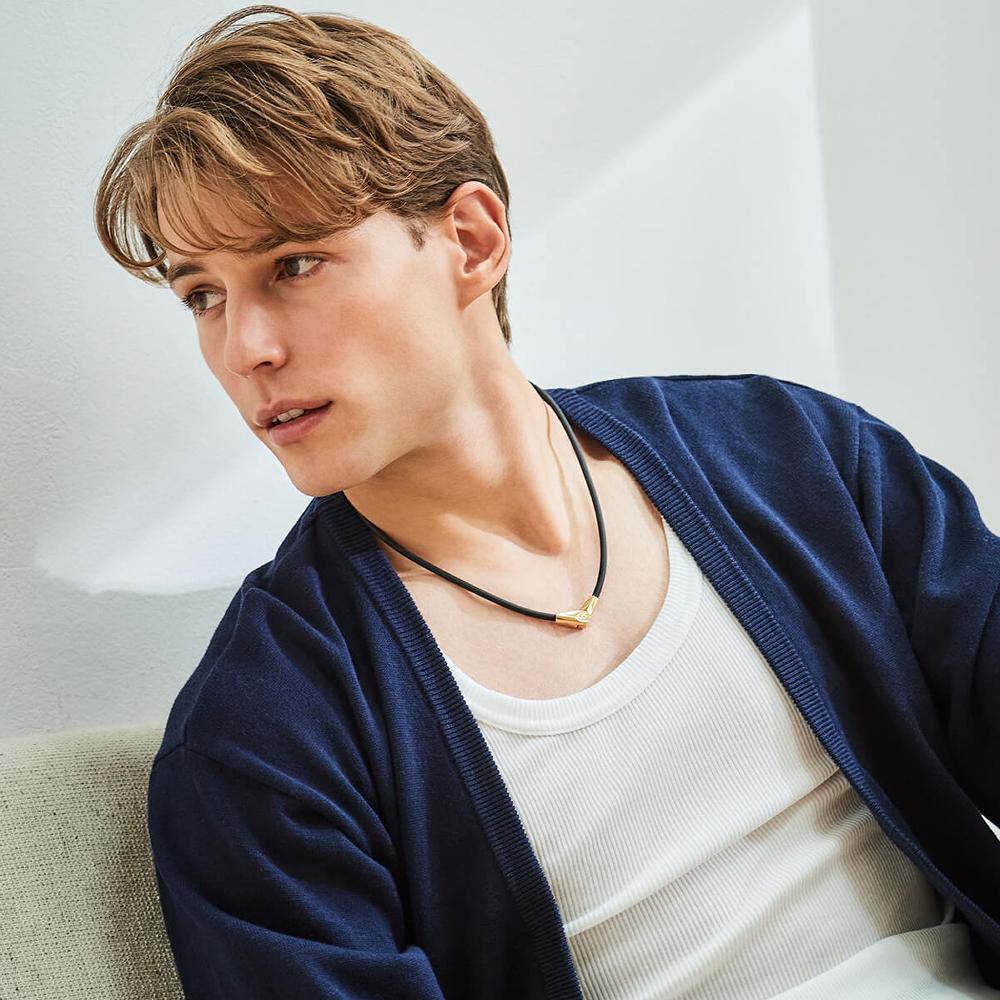 コラントッテ 磁気ネックレス ブラック×ゴールド ネックレス ALT オルト スポーツネックレス メンズ レディース ABARA52