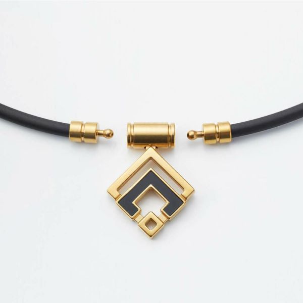 コラントッテ 磁気ネックレス ブラック クラシックゴールド Lサイズ TAO ネックレスα ARAN スポーツネックレス ABARD52L