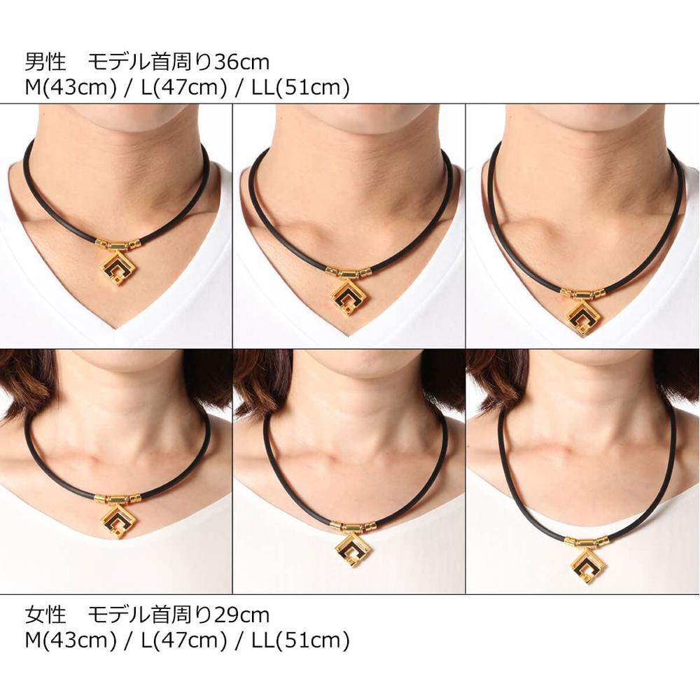 コラントッテ 磁気ネックレス ブラック クラシックゴールド Lサイズ TAO ネックレスα ARAN スポーツネックレス ABARD52L