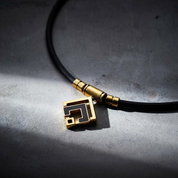 コラントッテ 磁気ネックレス ブラック クラシックゴールド Lサイズ TAO ネックレスα ARAN スポーツネックレス ABARD52L