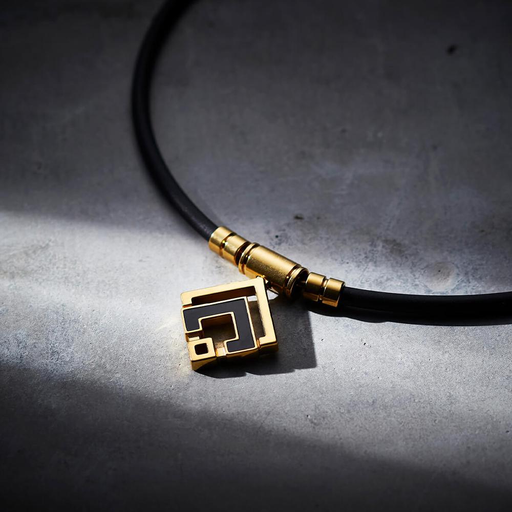 コラントッテ 磁気ネックレス ブラック クラシックゴールド Lサイズ TAO ネックレスα ARAN スポーツネックレス ABARD52L