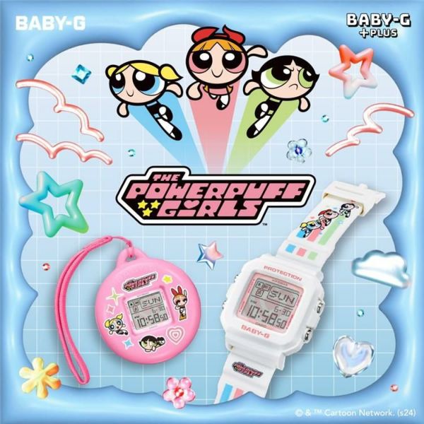 カシオ ベビージープラス 腕時計 専用ホルダーセット Powerpuff Girls コラボ 限定 レディース 国内正規品 BGD-10KPP-7JR