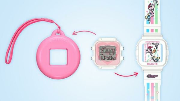 カシオ ベビージープラス 腕時計 専用ホルダーセット Powerpuff Girls コラボ 限定 レディース 国内正規品 BGD-10KPP-7JR