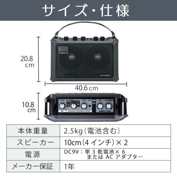Roland MB-CUBE Battery-Powered Stereo Amplifier MOBILE CUBE