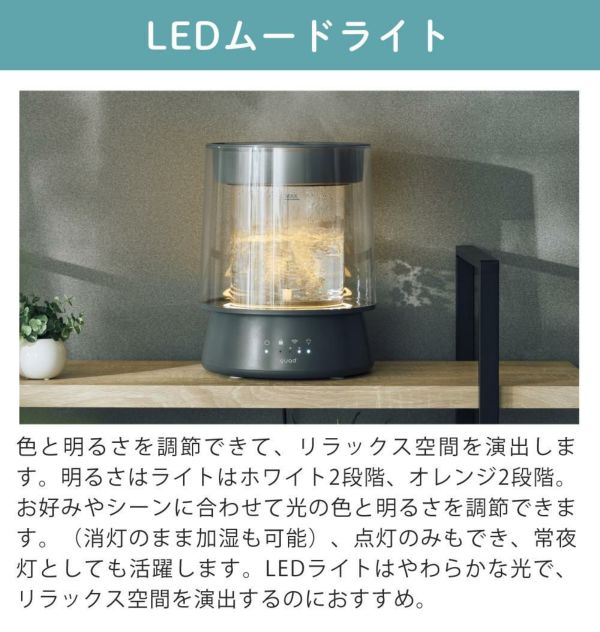 QUADS 加湿器 スチーム式 グラス GLASS ガラススチーム QS549 | ホーム