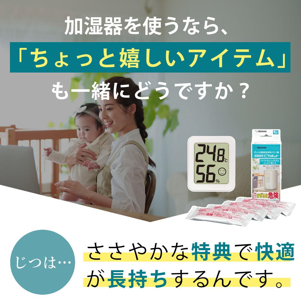 加湿器 象印 スチーム式加湿器 3.0L EE-RU50 WA ホワイト 2025年