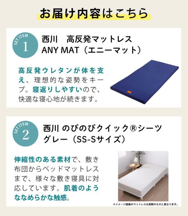 nishikawa エニーマット マットレス シングル ANY MAT ブルー 西川エニーマットレスシングル