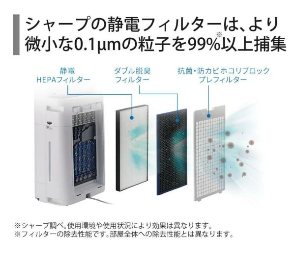 SHARP KI-TS50-W 空気清浄機 KI-TS50 | 空気清浄機：シャープ